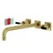 Kingston Brass KS6057CKL Wall Mount Tub Faucet, Brushed Brass KS6057CKL - alternate 1